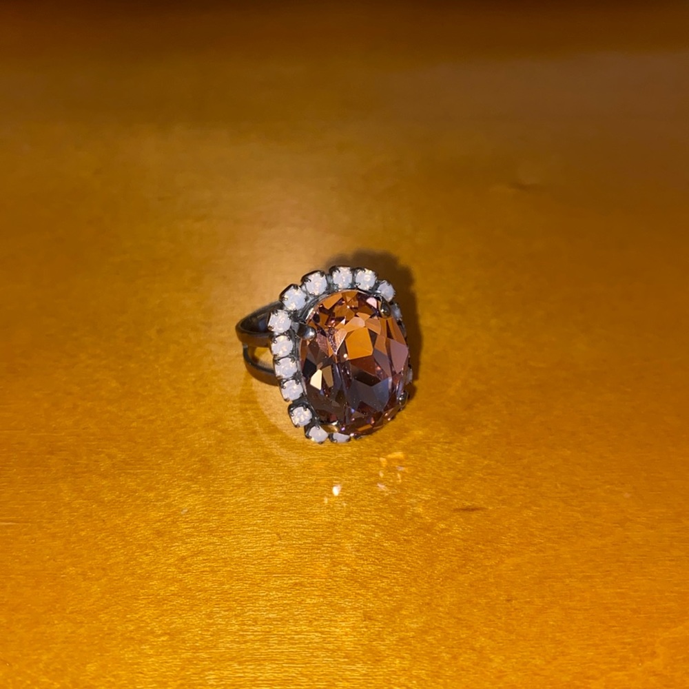 Mariana pink large stone adjustable ring